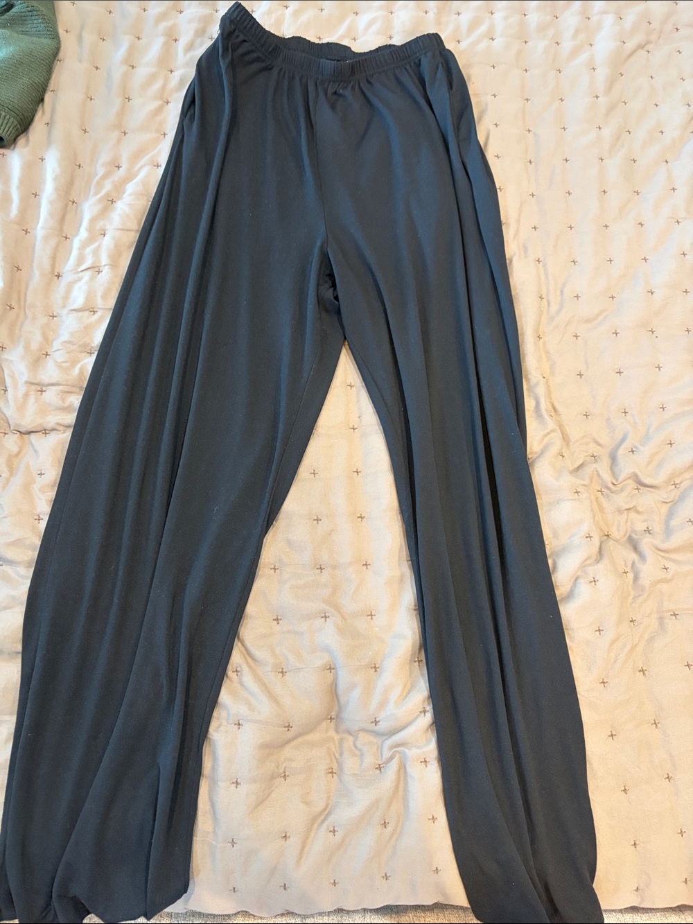 Amazon Black Wide-Leg Lounge Pants with Elastic Waist